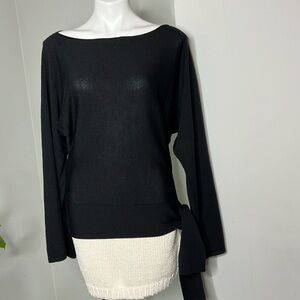 Sisley Black wool blend Sweater EUC size Medium